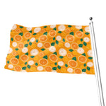 Cute Orange Fruit Pattern Print Flag