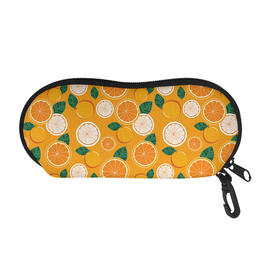 Cute Orange Fruit Pattern Print Glasses Case