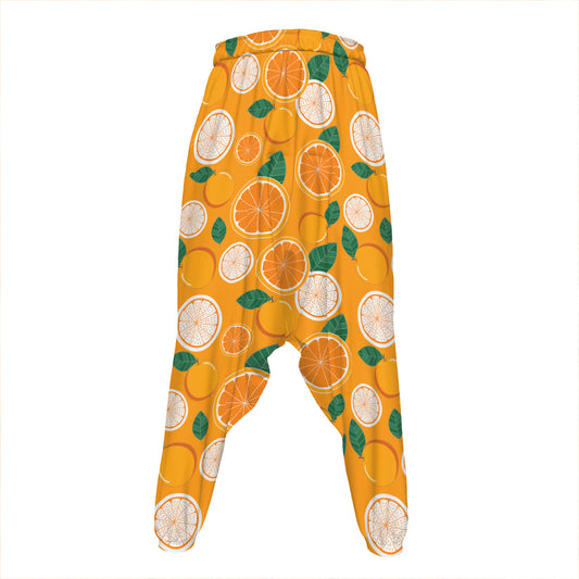 Cute Orange Fruit Pattern Print Hammer Pants