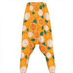 Cute Orange Fruit Pattern Print Hammer Pants