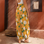 Cute Orange Fruit Pattern Print Harem Pants