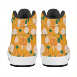 Cute Orange Fruit Pattern Print High Top Leather Sneakers