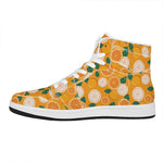 Cute Orange Fruit Pattern Print High Top Leather Sneakers