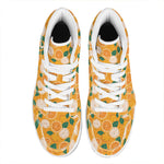 Cute Orange Fruit Pattern Print High Top Leather Sneakers