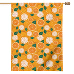 Cute Orange Fruit Pattern Print House Flag
