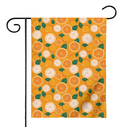 Cute Orange Fruit Pattern Print House Flag
