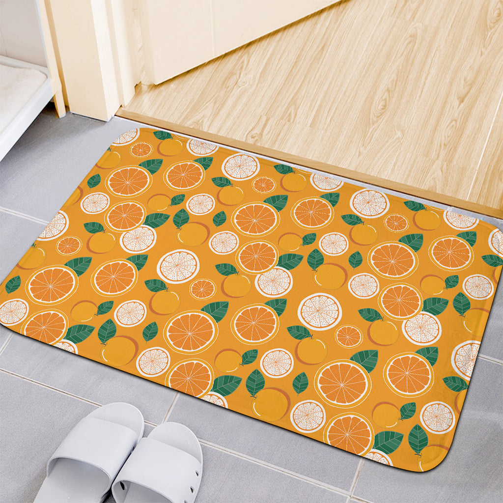 Cute Orange Fruit Pattern Print Indoor Door Mat