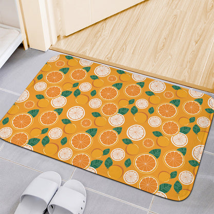 Cute Orange Fruit Pattern Print Indoor Door Mat