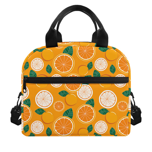 Cute Orange Fruit Pattern Print Insulated Lunch Bag