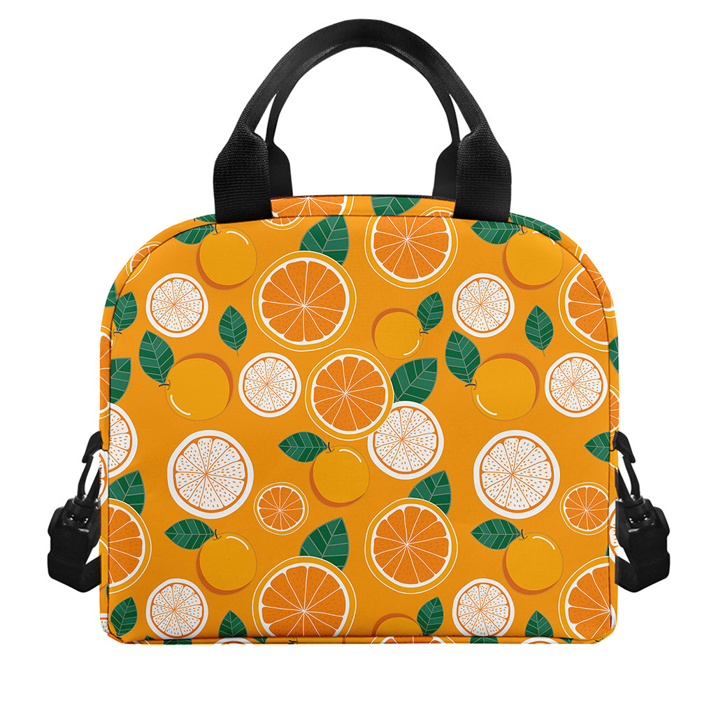Cute Orange Fruit Pattern Print Insulated Lunch Bag