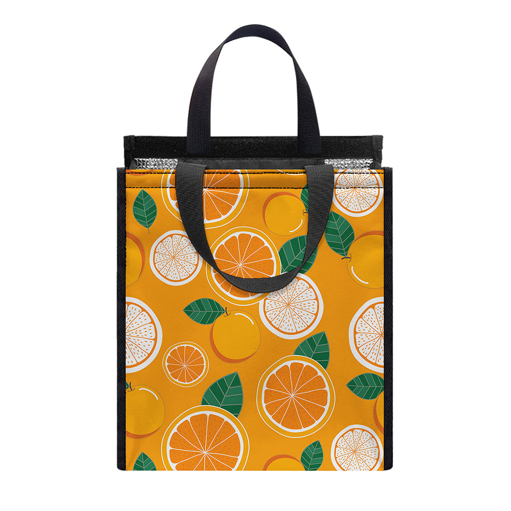 Cute Orange Fruit Pattern Print Insulated Lunch Tote