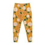 Cute Orange Fruit Pattern Print Jogger Pants