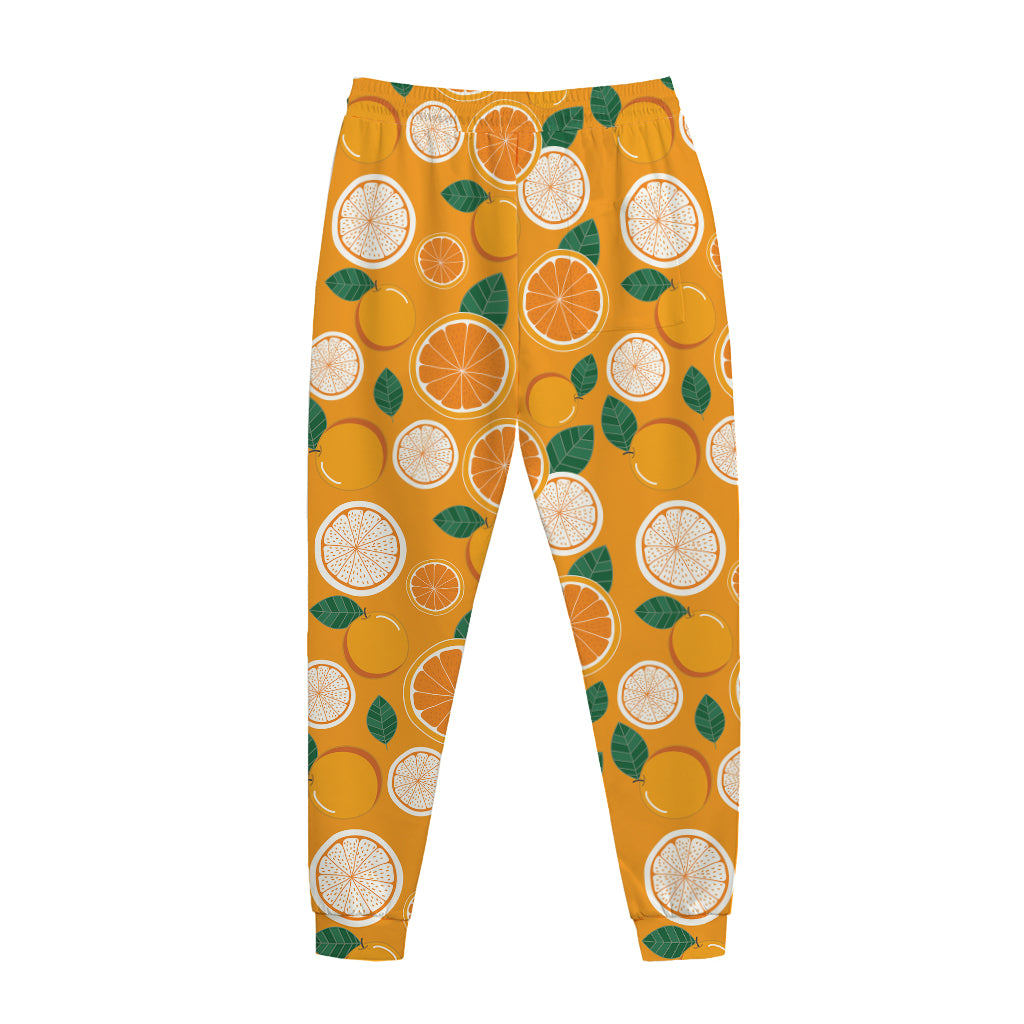 Cute Orange Fruit Pattern Print Jogger Pants