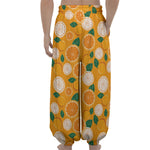 Cute Orange Fruit Pattern Print Lantern Pants