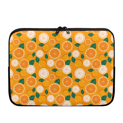Cute Orange Fruit Pattern Print Laptop Sleeve