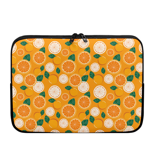 Cute Orange Fruit Pattern Print Laptop Sleeve