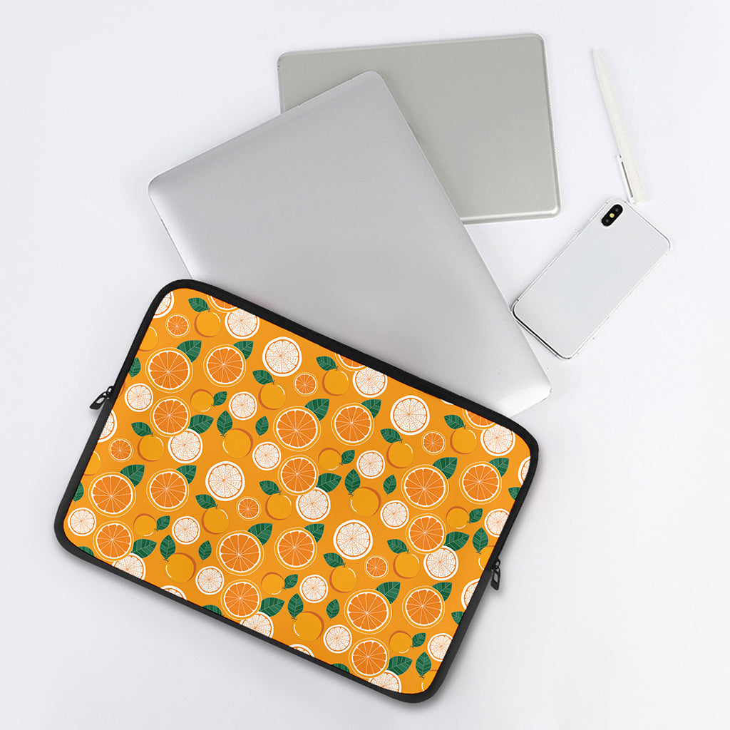 Cute Orange Fruit Pattern Print Laptop Sleeve