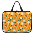 Cute Orange Fruit Pattern Print Laptop Sleeve With Handle