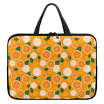Cute Orange Fruit Pattern Print Laptop Sleeve With Handle