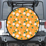 Cute Orange Fruit Pattern Print Leather Spare Tire Cover