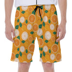 Cute Orange Fruit Pattern Print Men's Beach Shorts