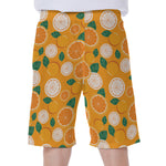 Cute Orange Fruit Pattern Print Men's Beach Shorts