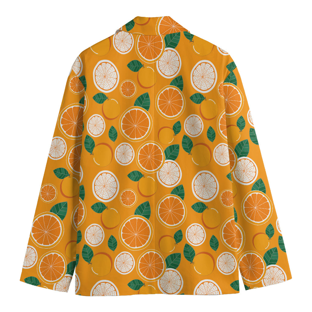 Cute Orange Fruit Pattern Print Men's Blazer
