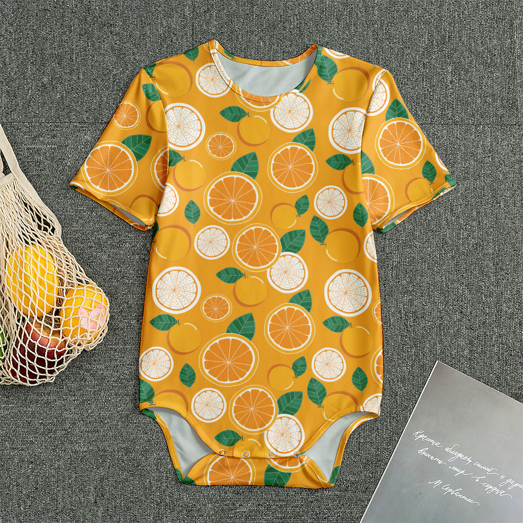 Cute Orange Fruit Pattern Print Men's Bodysuit