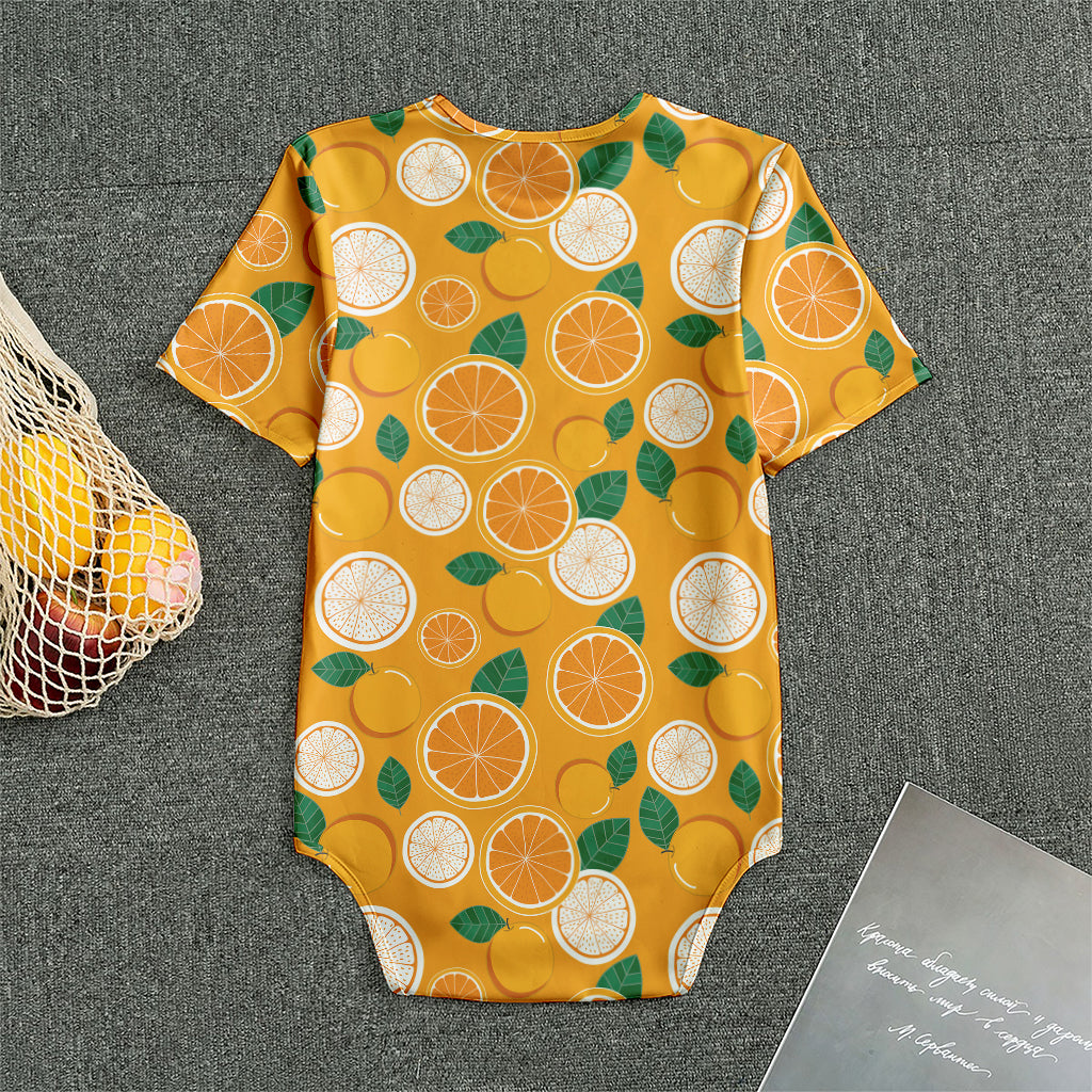 Cute Orange Fruit Pattern Print Men's Bodysuit
