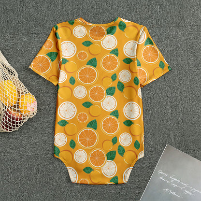Cute Orange Fruit Pattern Print Men's Bodysuit