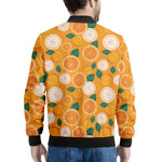 Cute Orange Fruit Pattern Print Men's Bomber Jacket