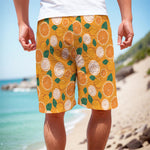 Cute Orange Fruit Pattern Print Men's Cargo Shorts
