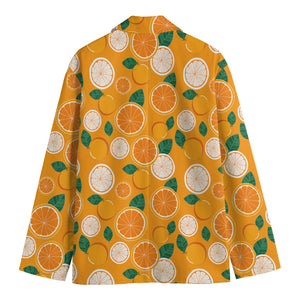 Cute Orange Fruit Pattern Print Men's Cotton Blazer