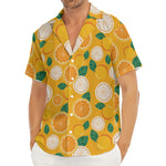 Cute Orange Fruit Pattern Print Men's Deep V-Neck Shirt