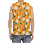 Cute Orange Fruit Pattern Print Men's Fitness Tank Top