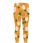 Cute Orange Fruit Pattern Print Men's leggings
