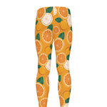 Cute Orange Fruit Pattern Print Men's leggings