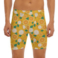 Cute Orange Fruit Pattern Print Men's Long Boxer Briefs