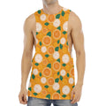Cute Orange Fruit Pattern Print Men's Muscle Tank Top