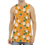Cute Orange Fruit Pattern Print Men's Muscle Tank Top