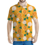 Cute Orange Fruit Pattern Print Men's Polo Shirt