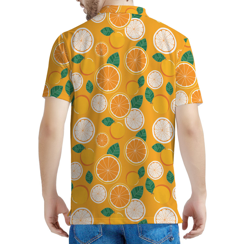 Cute Orange Fruit Pattern Print Men's Polo Shirt