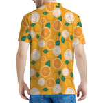Cute Orange Fruit Pattern Print Men's Polo Shirt