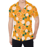 Cute Orange Fruit Pattern Print Men's Shirt