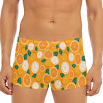 Cute Orange Fruit Pattern Print Men's Short Boxer Briefs