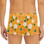 Cute Orange Fruit Pattern Print Men's Short Boxer Briefs