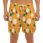 Cute Orange Fruit Pattern Print Men's Split Running Shorts