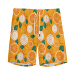 Cute Orange Fruit Pattern Print Men's Sports Shorts