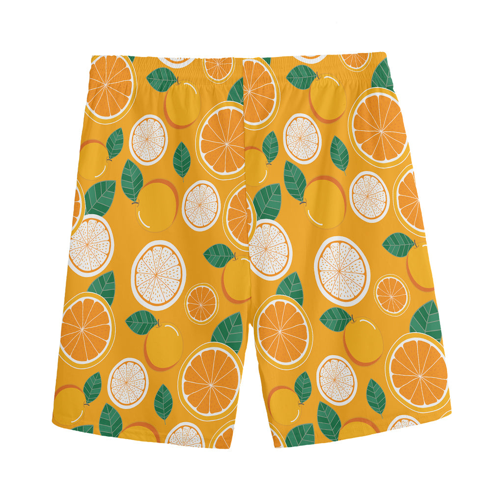 Cute Orange Fruit Pattern Print Men's Sports Shorts