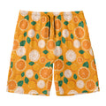 Cute Orange Fruit Pattern Print Men's Swim Trunks